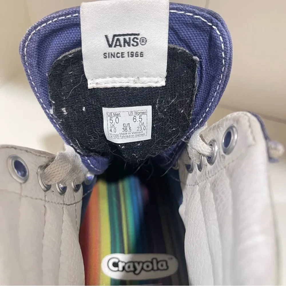 Van’s Rainbow Crayola High-Top Sneakers Women’s 6.5, Men’s 5